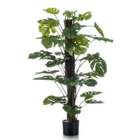 Künstliche Pflanze Fensterblatt Monstera op stam inkl. Ziertopf, schwarz