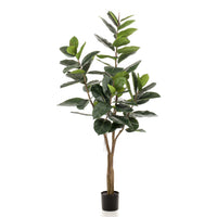 Künstliche Pflanze Gummibaum Ficus inkl. Ziertopf, schwarz