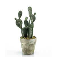 Künstliche Pflanze Cactus raquettes inkl. Ziertopf, grau