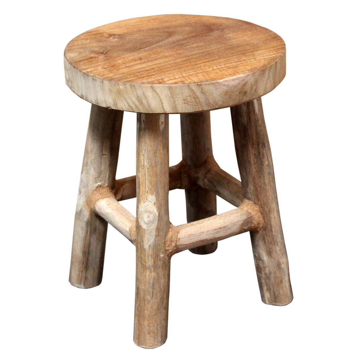 Holzhocker rund braun kaufen