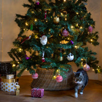 Rattan-Weihnachtsbaumhülse rund grau