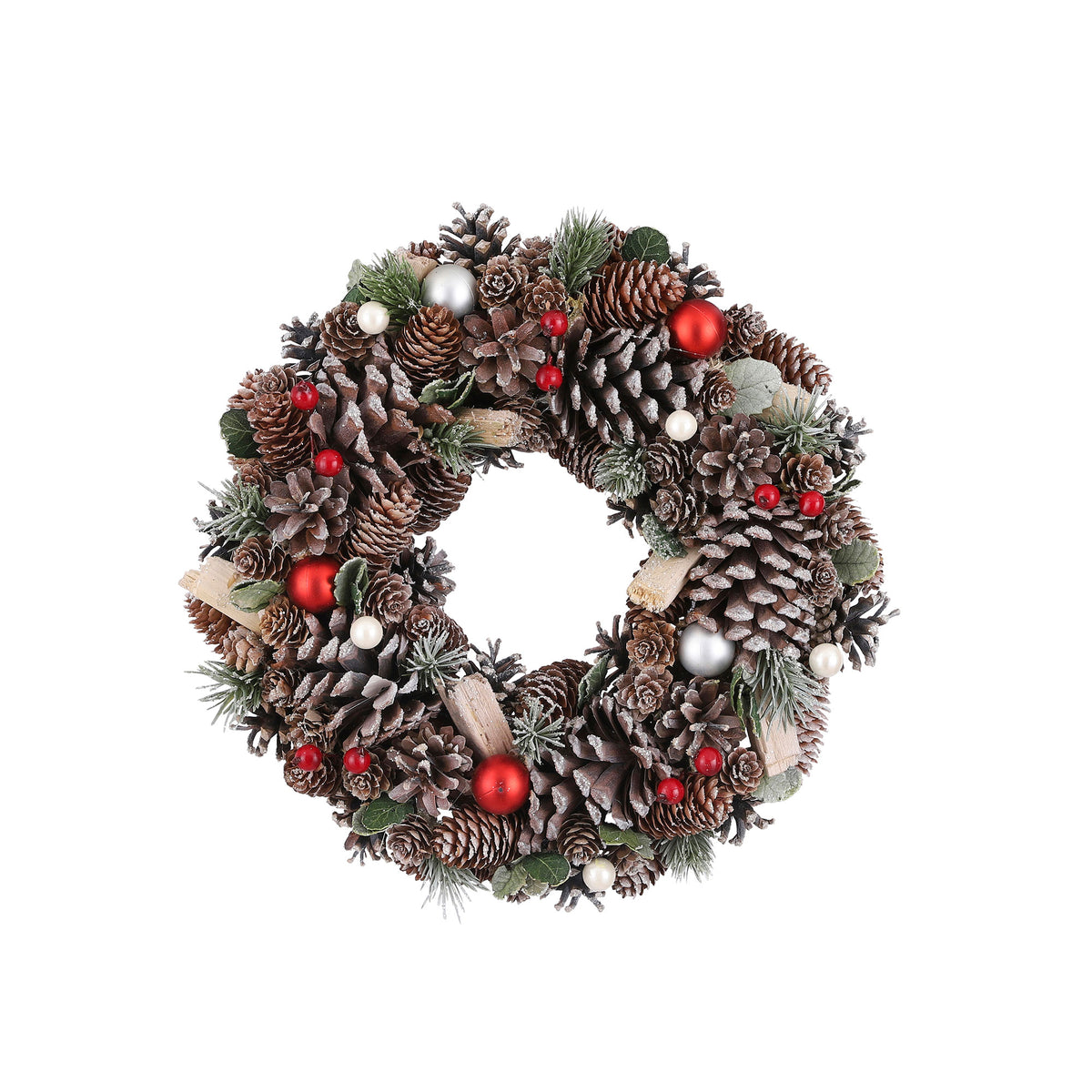 Künstlicher Adventskranz inkl. Weihnachtsdekoration Braun