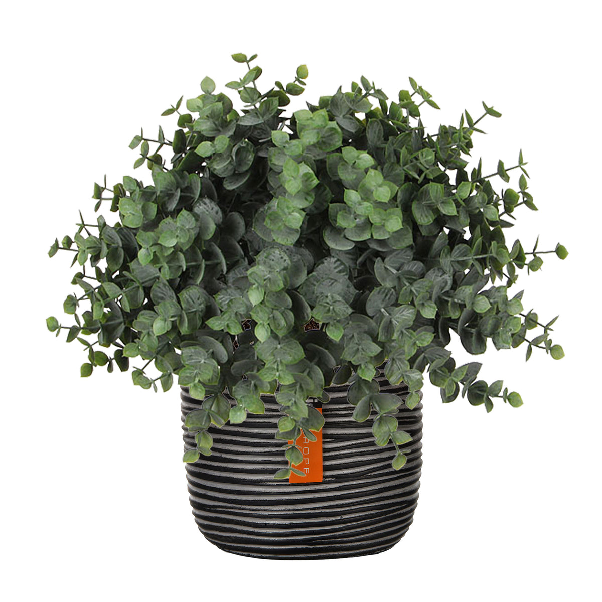 Künstlicher Eukalyptus inkl. Ziertopf, schwarz