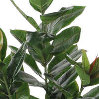 Künstliche Kautschukpflanze, grün inkl. Ziertopf, schwarz