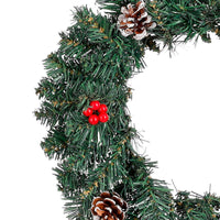 Künstlicher Weihnachtskranz 'Creston' mit Schneekuppen und Weihnachtsdeko 35 cm