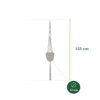 Rattan Ziertopf Macrame 'Ballon Stripe' braun inkl. Pflanzenhänger