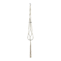 Rattan Ziertopf Macrame 'Ballon Stripe' braun inkl. Pflanzenhänger