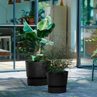 Elho Greenville-Blumentopf, rund, schwarz – Pflanzgefäß Outdoor